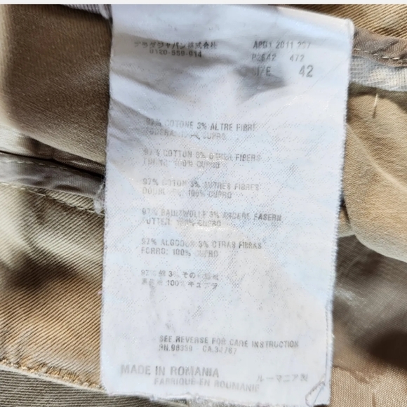 PRADA Ankle Zip Chino Pants Sz 42 / 8 US Khaki Cotton Twill - Picture 10 of 10